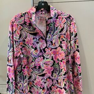 IBKUL MOCK NECK LONG SLEVE UPF+50 1/4 ZIP PINK BLACK